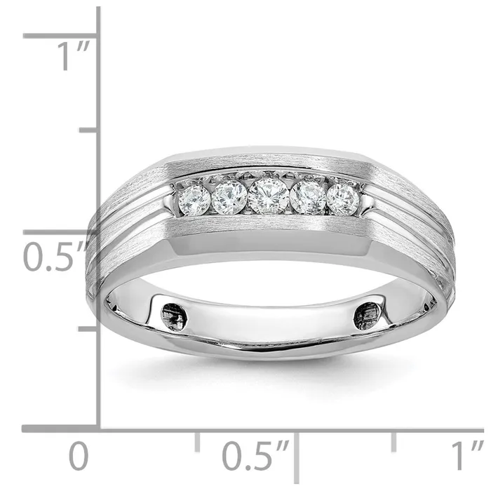 Rings Goldia 14k White Gold Mens Polished and Satin Diamond Ring Mounting