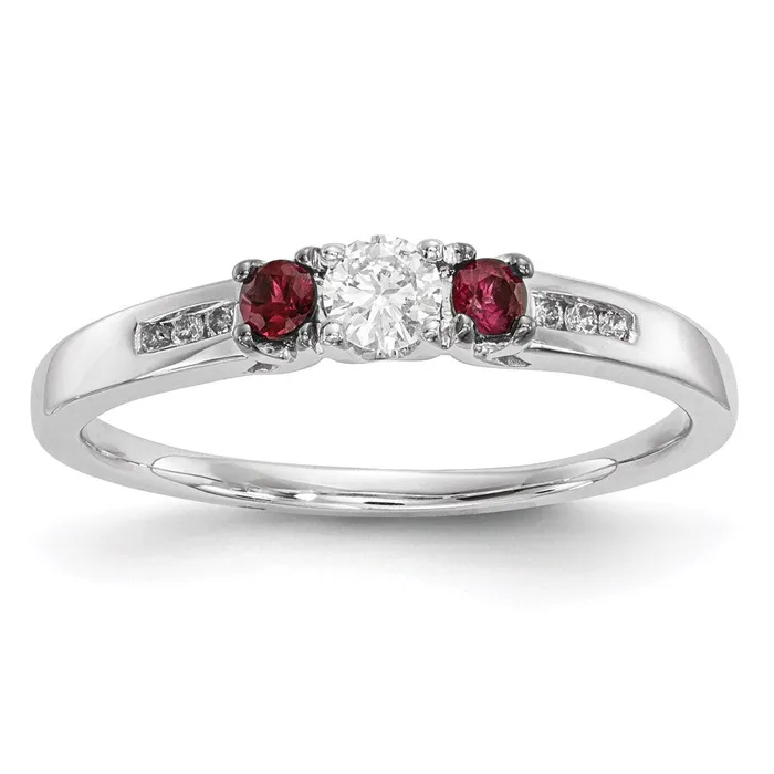 Rings Goldia 14K White Gold Real Diamond u0026 Ruby Ring