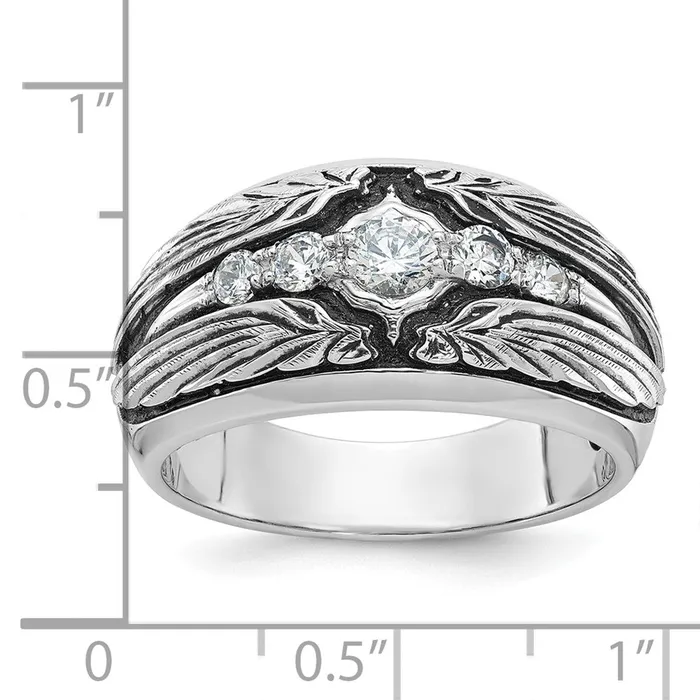 Rings Goldia 14k White Gold with Black Rhodium Mens 12 carat Diamond Ring Mounting