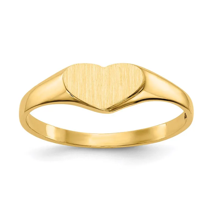 Rings Goldia 14K Yellow Gold 55x75mm Closed Back Heart Signet Ring