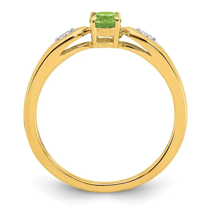 Rings Goldia 14K Yellow Gold Peridot and Real Diamond Ring
