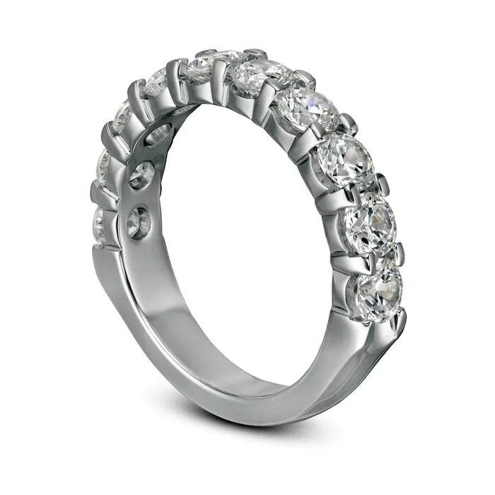 Rings Goldia 20 CT TW Natural Diamond Ten Stone Band in Solid 14K White Gold Rings Goldia 20 CT TW Natural Diamond Ten Stone Band in Solid 14K White Gold