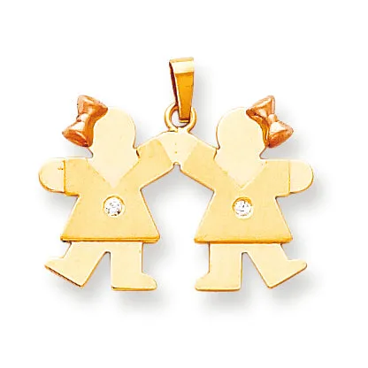 Rings goldiaca 14k Two tone VS Diamond kid pendant