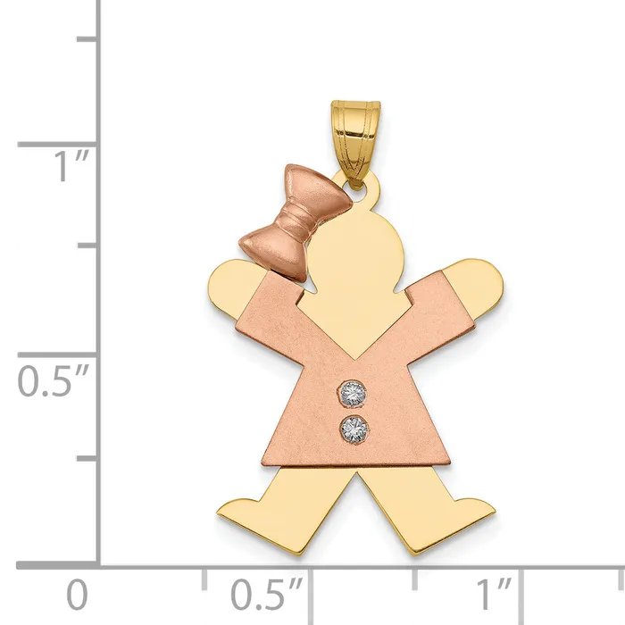 Rings goldiaca 14k Two tone VS Diamond kid pendant
