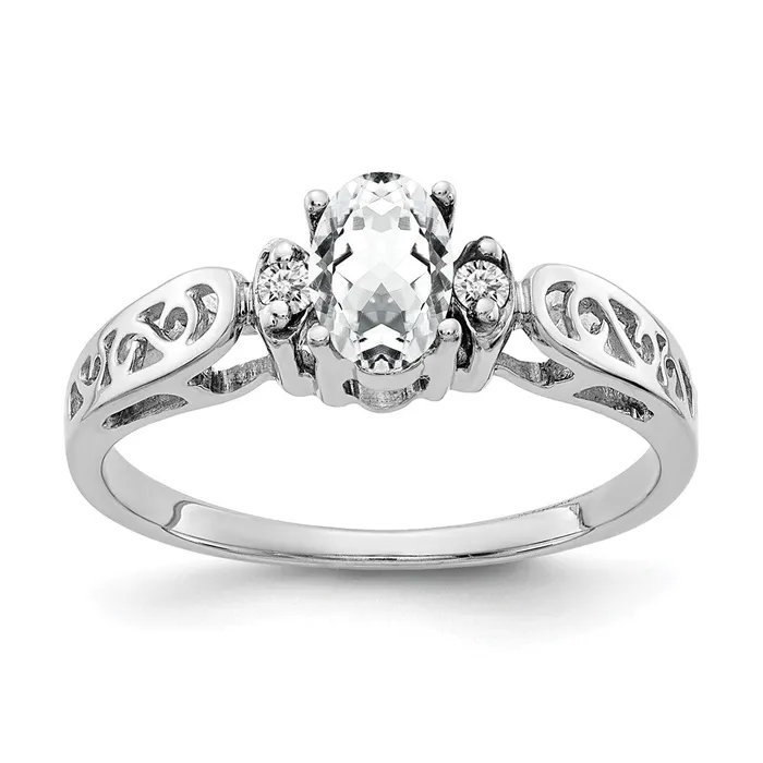 Rings Goldiacom 14k White Gold 6x4mm Oval Cubic Zirconia VS Real Diamond ring Rings Goldiacom 14k White Gold 6x4mm Oval Cubic Zirconia VS Real Diamond ring