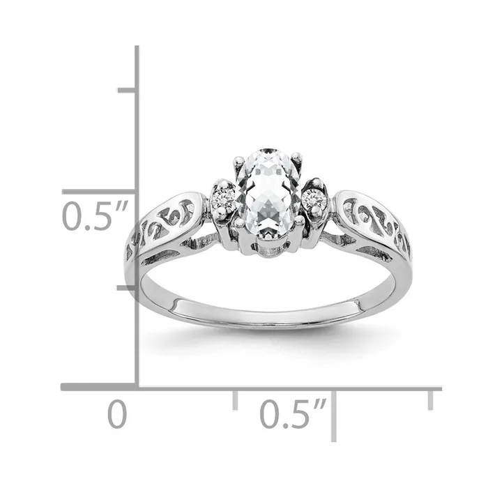 Rings Goldiacom 14k White Gold 6x4mm Oval Cubic Zirconia VS Real Diamond ring