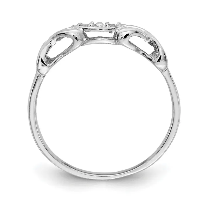 Rings Goldiacom 14k White Gold Polished AA Real Diamond Twisted Ring