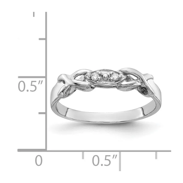 Rings Goldiacom 14k White Gold Polished AA Real Diamond Twisted Ring