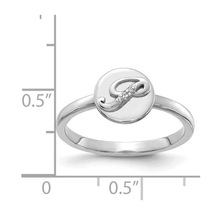 Rings Goldiacom 14k White Gold Real Diamond Initial P Ring