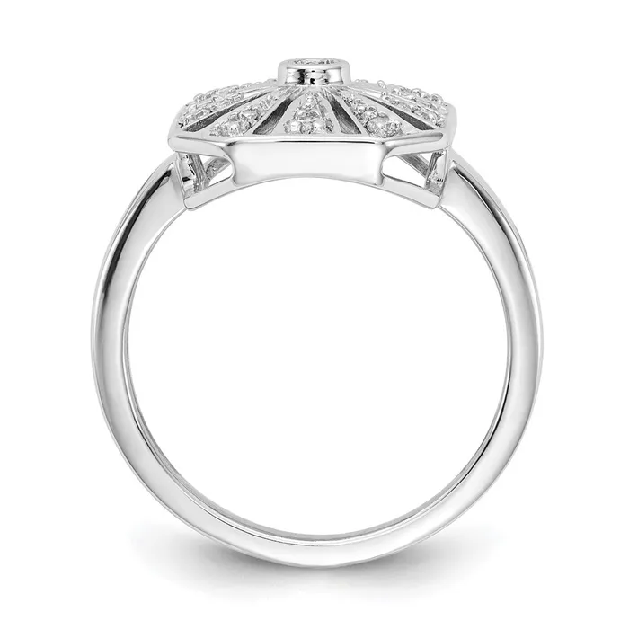 Rings Goldiacom 14k White Gold Real Diamond Vintage Ring