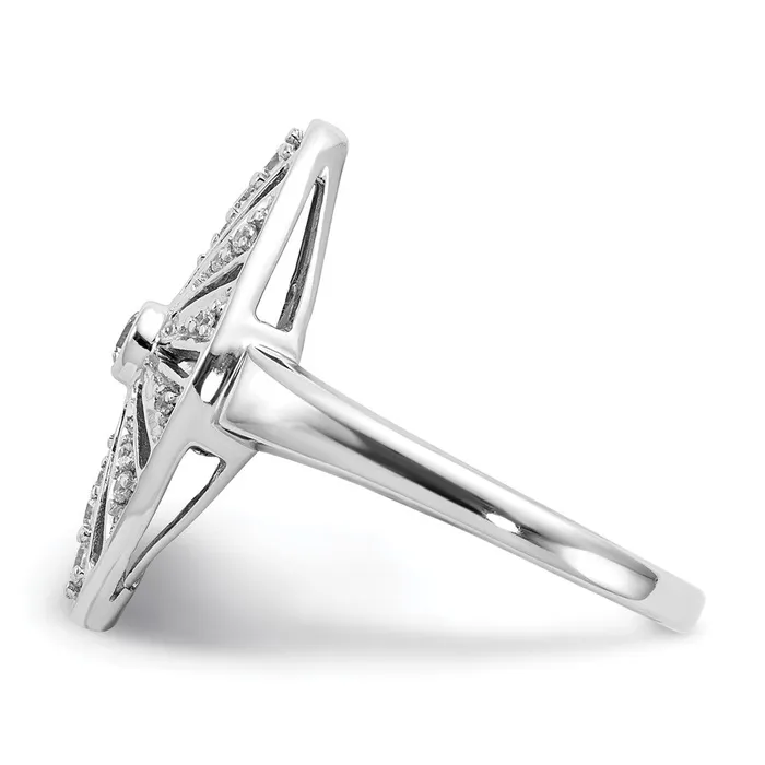Rings Goldiacom 14k White Gold Real Diamond Vintage Ring