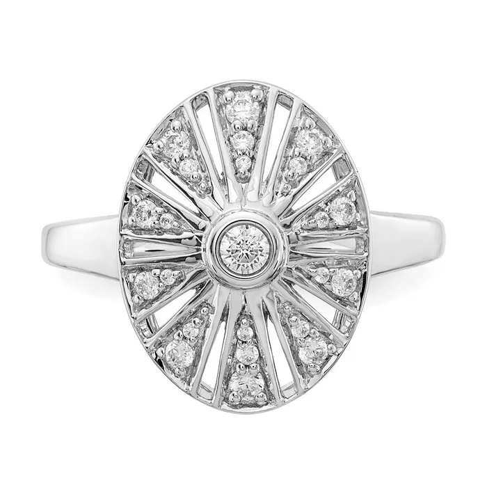 Rings Goldiacom 14k White Gold Real Diamond Vintage Ring