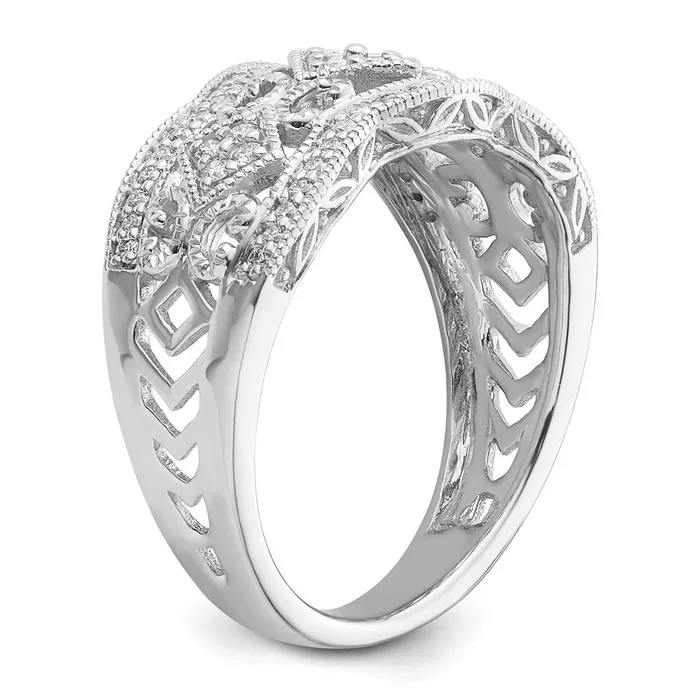 Rings Goldiacom 14k White Gold Real Diamond Vintage Ring