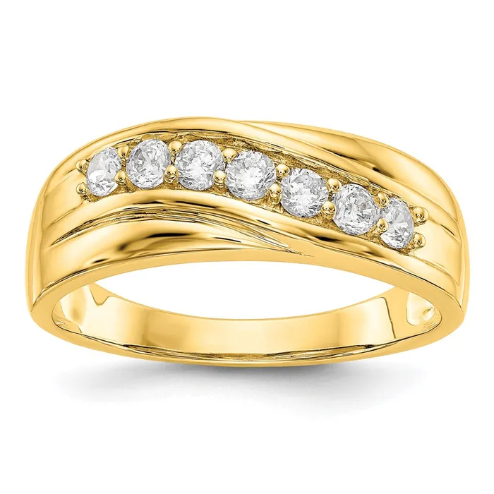 Rings Goldiacom 14K Yellow Gold Real Diamond Mens Band