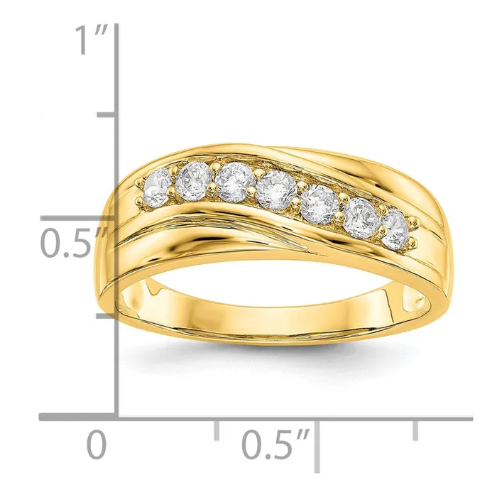 Rings Goldiacom 14K Yellow Gold Real Diamond Mens Band
