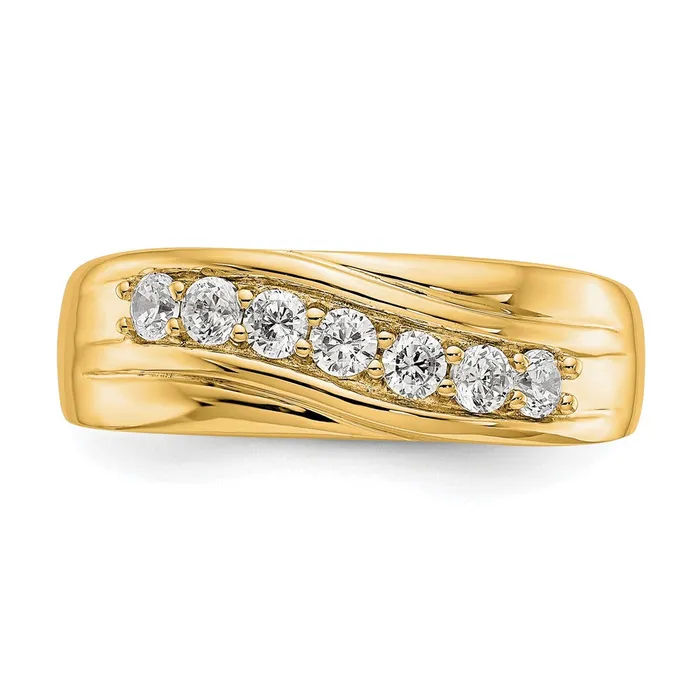 Rings Goldiacom 14K Yellow Gold Real Diamond Mens Band