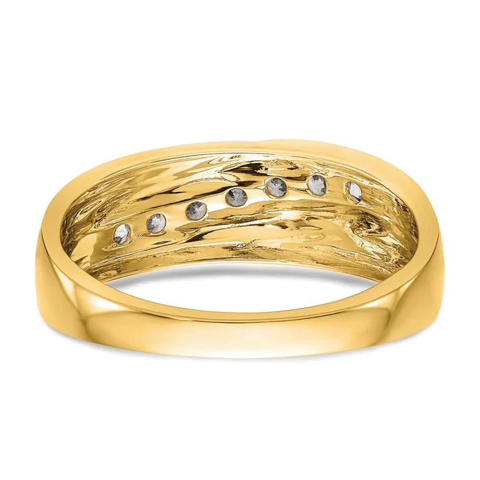 Rings Goldiacom 14K Yellow Gold Real Diamond Mens Band