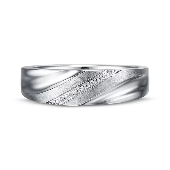 Rings Goldia CUSTOM ORDER 6mm Mens Wedding Ring Diamond Accents 10K White Gold Rings Goldia CUSTOM ORDER 6mm Mens Wedding Ring Diamond Accents 10K White Gold