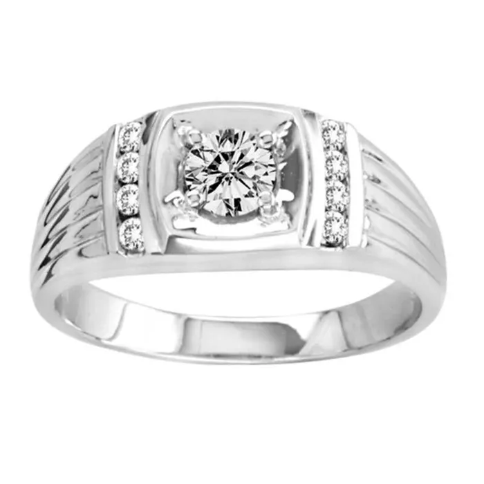 Rings Goldia Mens 063 CT TW Natural Diamond Ring in Solid 14K White Gold JI2 Rings Goldia Mens 063 CT TW Natural Diamond Ring in Solid 14K White Gold JI2