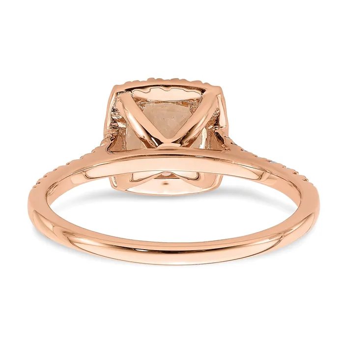 Rings Goldia Pure Serenity 14k Rose Gold 14 Ct Lab Grown Diamond VSSI G and Cushion Morganite Halo Engagement Ring
