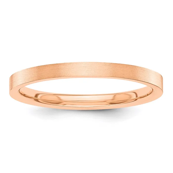 Rings Goldia Solid 10K Rose Gold 2mm Flat Satin MensWomens Wedding Band Ring Size 7 Rings Goldia Solid 10K Rose Gold 2mm Flat Satin MensWomens Wedding Band Ring Size 7
