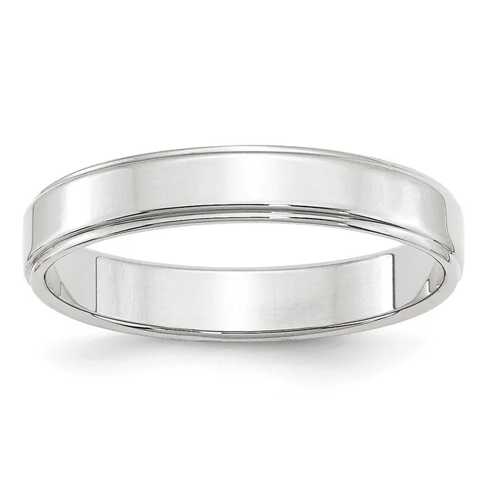 Rings Goldia Solid 10K White Gold 4mm Flat with Step Edge MensWomens Wedding Band Ring Size 12 Rings Goldia Solid 10K White Gold 4mm Flat with Step Edge MensWomens Wedding Band Ring Size 12