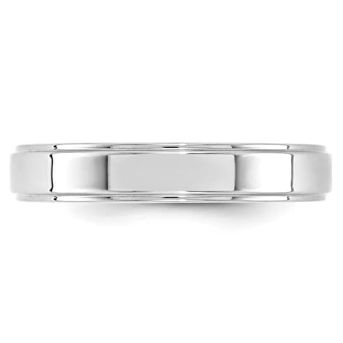 Rings Goldia Solid 10K White Gold 4mm Flat with Step Edge MensWomens Wedding Band Ring Size 12 Rings Goldia Solid 10K White Gold 4mm Flat with Step Edge MensWomens Wedding Band Ring Size 12
