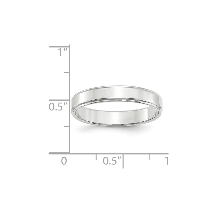 Rings Goldia Solid 10K White Gold 4mm Flat with Step Edge MensWomens Wedding Band Ring Size 12 Rings Goldia Solid 10K White Gold 4mm Flat with Step Edge MensWomens Wedding Band Ring Size 12
