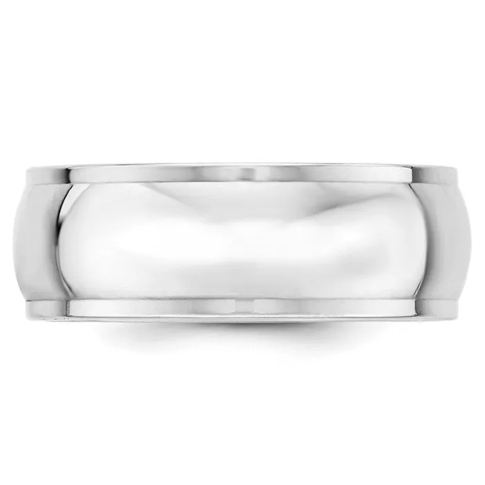Rings Goldia Solid 10K White Gold 8mm Half Round with Edge MensWomens Wedding Band Ring Size 45 Rings Goldia Solid 10K White Gold 8mm Half Round with Edge MensWomens Wedding Band Ring Size 45