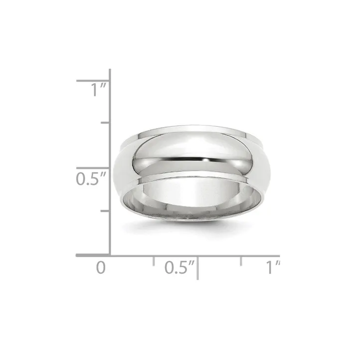 Rings Goldia Solid 10K White Gold 8mm Half Round with Edge MensWomens Wedding Band Ring Size 45 Rings Goldia Solid 10K White Gold 8mm Half Round with Edge MensWomens Wedding Band Ring Size 45