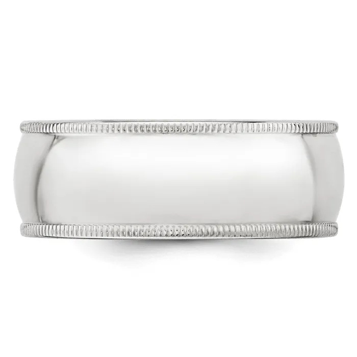 Rings Goldia Solid 10K White Gold 8mm Milgrain Half Round MensWomens Wedding Band Ring Size 75 Rings Goldia Solid 10K White Gold 8mm Milgrain Half Round MensWomens Wedding Band Ring Size 75