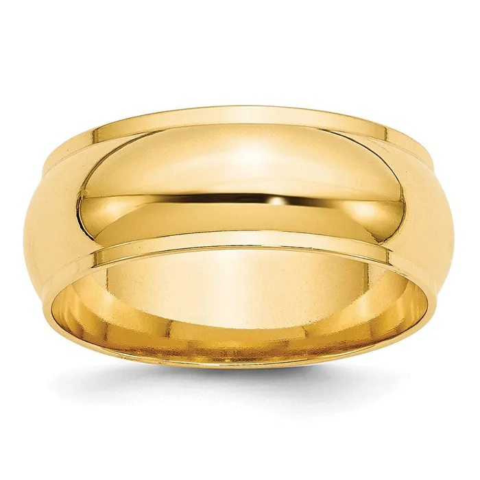 Rings Goldia Solid 10K Yellow Gold 8mm Half Round with Edge MensWomens Wedding Band Ring Size 5 Rings Goldia Solid 10K Yellow Gold 8mm Half Round with Edge MensWomens Wedding Band Ring Size 5