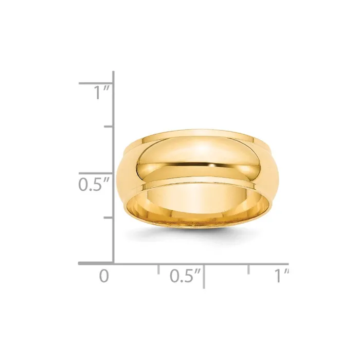 Rings Goldia Solid 10K Yellow Gold 8mm Half Round with Edge MensWomens Wedding Band Ring Size 5 Rings Goldia Solid 10K Yellow Gold 8mm Half Round with Edge MensWomens Wedding Band Ring Size 5