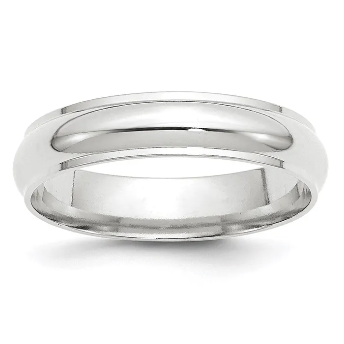 Rings Goldia Solid 14K White Gold 5mm Half Round with Edge MensWomens Wedding Band Ring Size 105 Rings Goldia Solid 14K White Gold 5mm Half Round with Edge MensWomens Wedding Band Ring Size 105