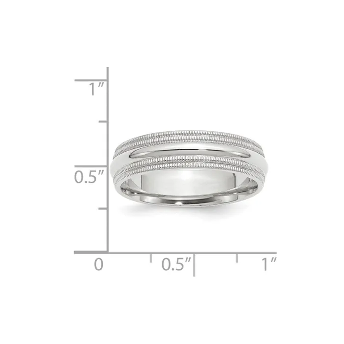 Rings Goldia Solid 14K White Gold 6mm Double Milgrain Comfort Fit MensWomens Wedding Band Ring Size 115 Rings Goldia Solid 14K White Gold 6mm Double Milgrain Comfort Fit MensWomens Wedding Band Ring Size 115
