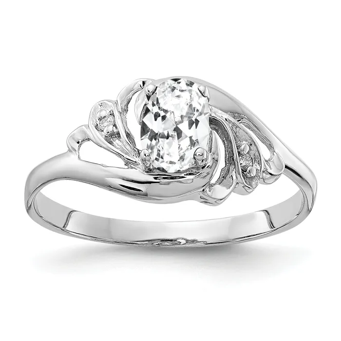 Rings Goldia Solid 14k White Gold 6x4mm Oval Cubic Zirconia VS Simulated CZ Ring Rings Goldia Solid 14k White Gold 6x4mm Oval Cubic Zirconia VS Simulated CZ Ring