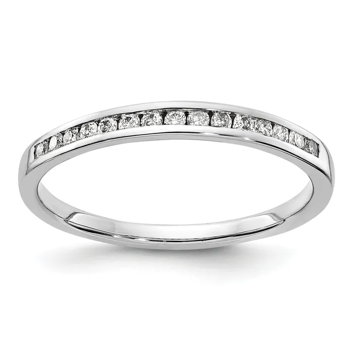 Rings Goldia Solid 14k White Gold Simulated CZ Channel Band