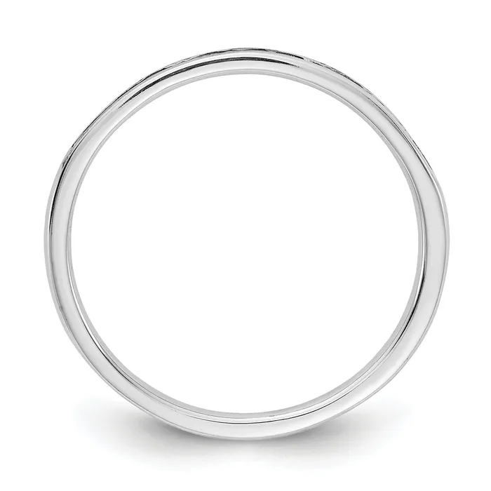 Rings Goldia Solid 14k White Gold Simulated CZ Channel Band