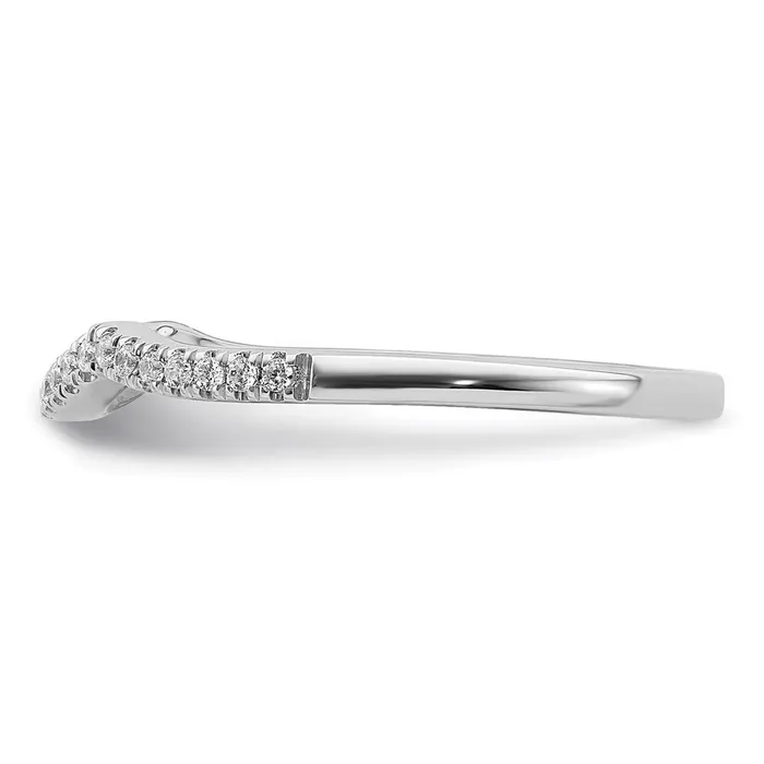Rings Goldia Solid 14k White Gold Simulated CZ Contoured Wedding Band