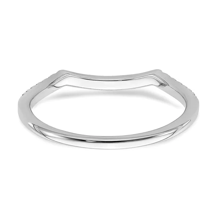 Rings Goldia Solid 14k White Gold Simulated CZ Contoured Wedding Band