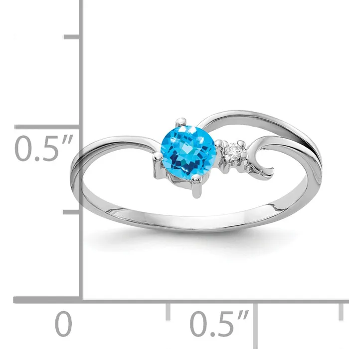 Rings Goldia Solid 14k White Gold Topaz AA Simulated CZ Ring
