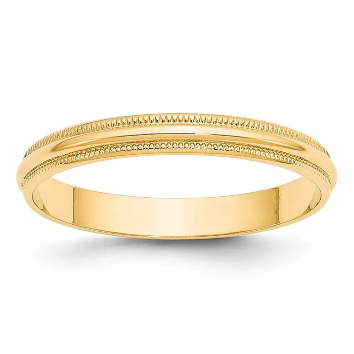 Rings Goldia Solid 14K Yellow Gold 3mm Light Weight Milgrain Half Round MensWomens Wedding Band Ring Size 4 Rings Goldia Solid 14K Yellow Gold 3mm Light Weight Milgrain Half Round MensWomens Wedding Band Ring Size 4
