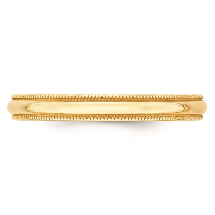 Rings Goldia Solid 14K Yellow Gold 3mm Light Weight Milgrain Half Round MensWomens Wedding Band Ring Size 4 Rings Goldia Solid 14K Yellow Gold 3mm Light Weight Milgrain Half Round MensWomens Wedding Band Ring Size 4
