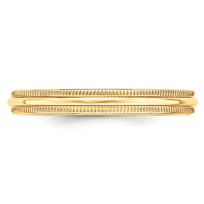 Rings Goldia Solid 14K Yellow Gold 3mm Light Weight Milgrain Half Round MensWomens Wedding Band Ring Size 4 Rings Goldia Solid 14K Yellow Gold 3mm Light Weight Milgrain Half Round MensWomens Wedding Band Ring Size 4
