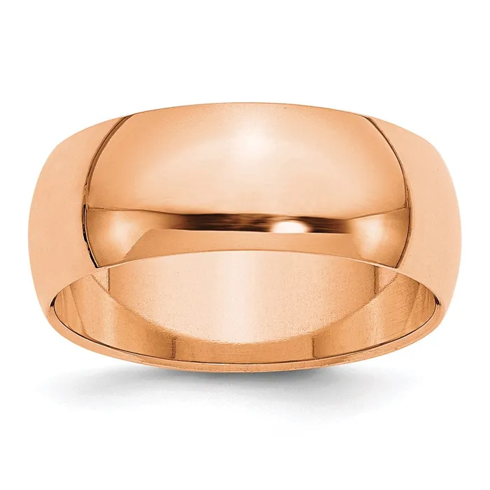 Rings Goldia Solid 14K Yellow Gold Rose Gold 8mm HalfRound Wedding MensWomens Wedding Band Ring Size 85 Rings Goldia Solid 14K Yellow Gold Rose Gold 8mm HalfRound Wedding MensWomens Wedding Band Ring Size 85
