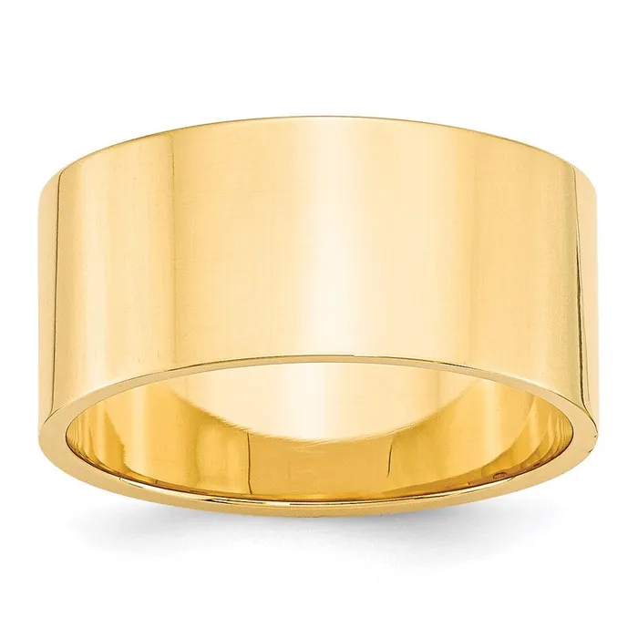 Rings Goldia Solid 18K Yellow Gold 10mm Light Weight Flat MensWomens Wedding Band Ring Size 7 Rings Goldia Solid 18K Yellow Gold 10mm Light Weight Flat MensWomens Wedding Band Ring Size 7
