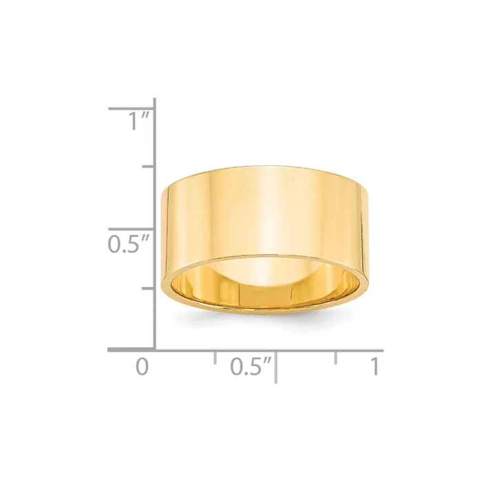 Rings Goldia Solid 18K Yellow Gold 10mm Light Weight Flat MensWomens Wedding Band Ring Size 7 Rings Goldia Solid 18K Yellow Gold 10mm Light Weight Flat MensWomens Wedding Band Ring Size 7