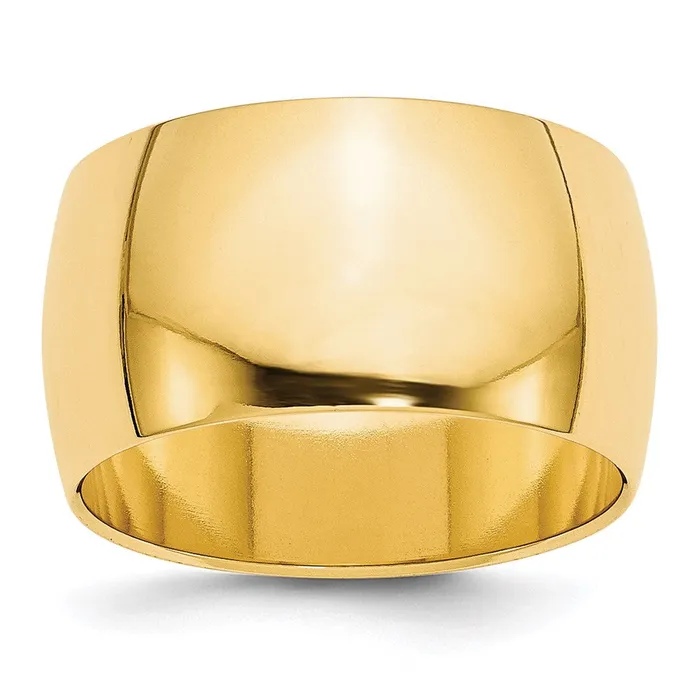 Rings Goldia Solid 18K Yellow Gold 12mm Half Round MensWomens Wedding Band Ring Size 115 Rings Goldia Solid 18K Yellow Gold 12mm Half Round MensWomens Wedding Band Ring Size 115