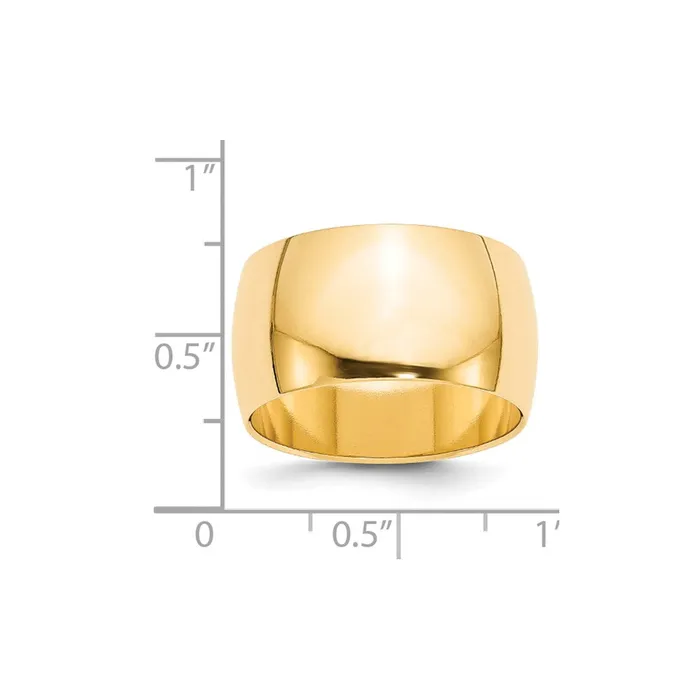Rings Goldia Solid 18K Yellow Gold 12mm Half Round MensWomens Wedding Band Ring Size 115 Rings Goldia Solid 18K Yellow Gold 12mm Half Round MensWomens Wedding Band Ring Size 115