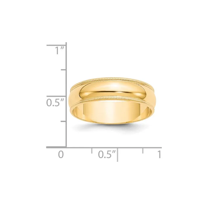 Rings Goldia Solid 18K Yellow Gold 6mm Light Weight Milgrain Half Round MensWomens Wedding Band Ring Size 10 Rings Goldia Solid 18K Yellow Gold 6mm Light Weight Milgrain Half Round MensWomens Wedding Band Ring Size 10